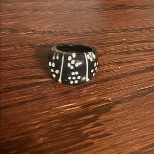 Black and White Polka Dot Ring